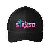 Strong With Cross Ribbon Mesh Cap | Artistshot