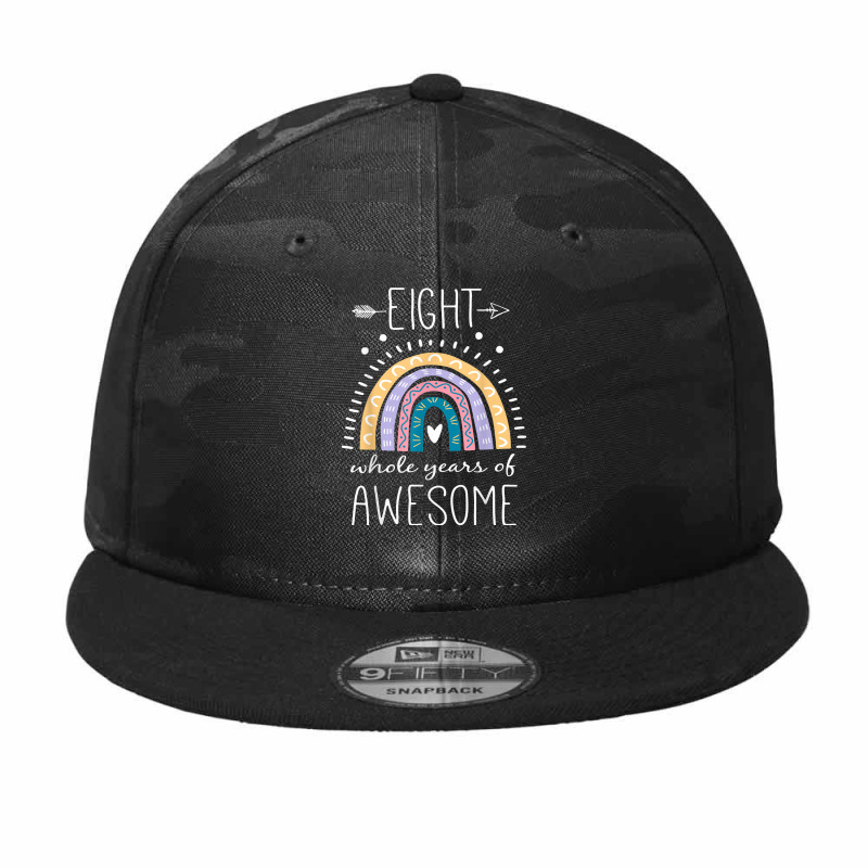 Eight Whole Years Of Awesome 8 Year Old Gifts 8 Bday Rainbow T Shirt Camo Snapback by norhannuchols | Artistshot