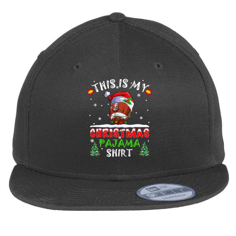 Football This Is My Christmas Pajama Football Xmas Lights Costume 408 Flat Bill Snapback Cap by circularflap | Artistshot