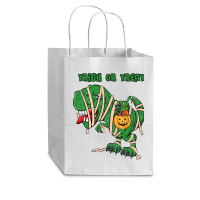 Halloween T  Shirthalloween Dinosaur T Rex Mummy Pumpkin T R I C K O R Cub Paper Bag - 8 X 4 1/2 X 10 1/4 | Artistshot