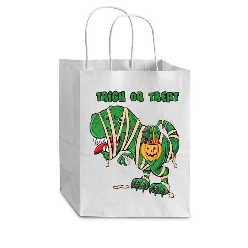 Halloween T  Shirthalloween Dinosaur T Rex Mummy Pumpkin T R I C K O R Cub Paper Bag - 8 X 4 1/2 X 10 1/4 | Artistshot