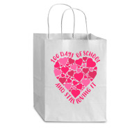 Cute 100 Days Of School And Still Loving It Heart Cub Paper Bag - 8 X 4 1/2 X 10 1/4 | Artistshot