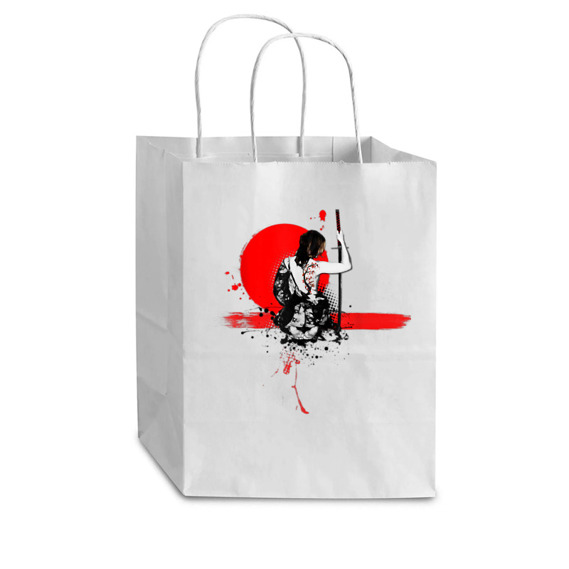 Geisha Japanese Samurai Woman Warrior Adult Unisex T Shirt Cub Paper Bag - 8 X 4 1/2 X 10 1/4 | Artistshot