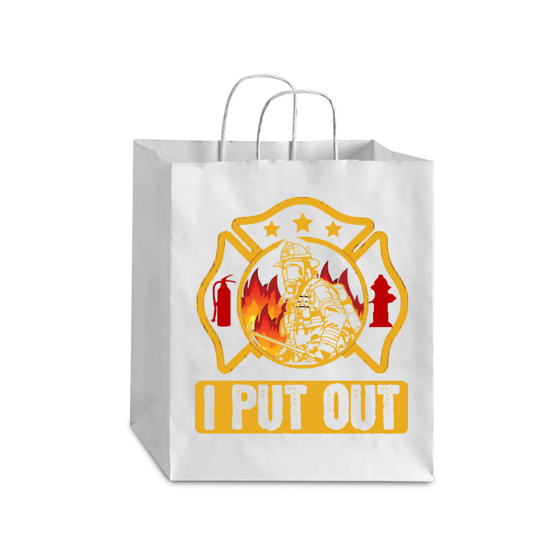 Firefighter T  Shirt Fire Rescue Firefighter I Put Out Fireman T  Shir Debie Paper Bag - 10 X 5 X 13 | Artistshot