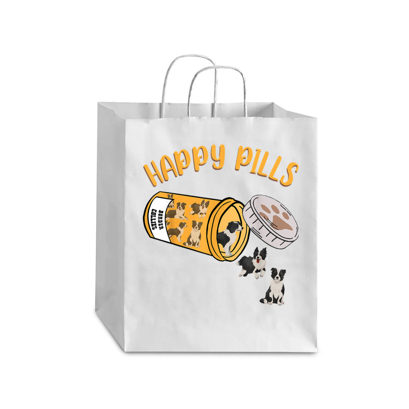 Happy Pills Border Collie Dog Lover T Shirt Debie Paper Bag - 10 X 5 X 13 | Artistshot