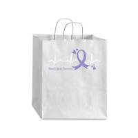 Heartbeat Periwinkle Blue Ribbon Stomach Cancer Awareness T Shirt Debie Paper Bag - 10 X 5 X 13 | Artistshot