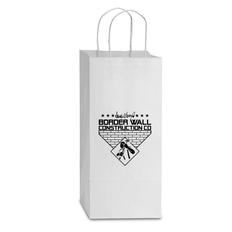 Border Wall Construction Company Double Wine Paper Bag - 6 1/2 X 3 1/2 X 12 3/8 | Artistshot