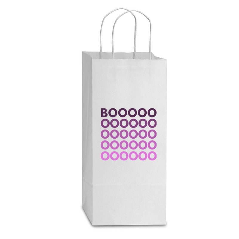 Boo T  Shirt Boooooo. Minimalistic Halloween Design. Simple Halloween Double Wine Paper Bag - 6 1/2 X 3 1/2 X 12 3/8 | Artistshot