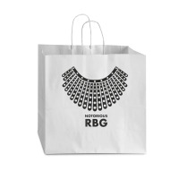 Feminism Quotes Rbg Quote Girl With Book Women Vogue Paper Bag - 16 X 6 X 12 | Artistshot