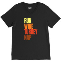 Funny Thnaksgiving Trot Running Run V-neck Tee | Artistshot