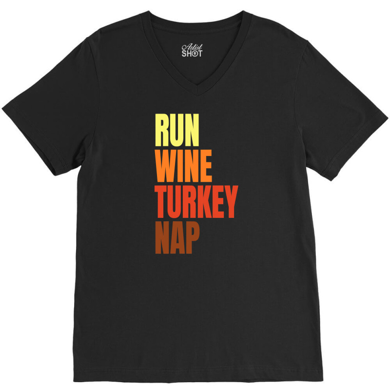 Funny Thnaksgiving Trot Running Run V-Neck Tee by EpulArt | Artistshot