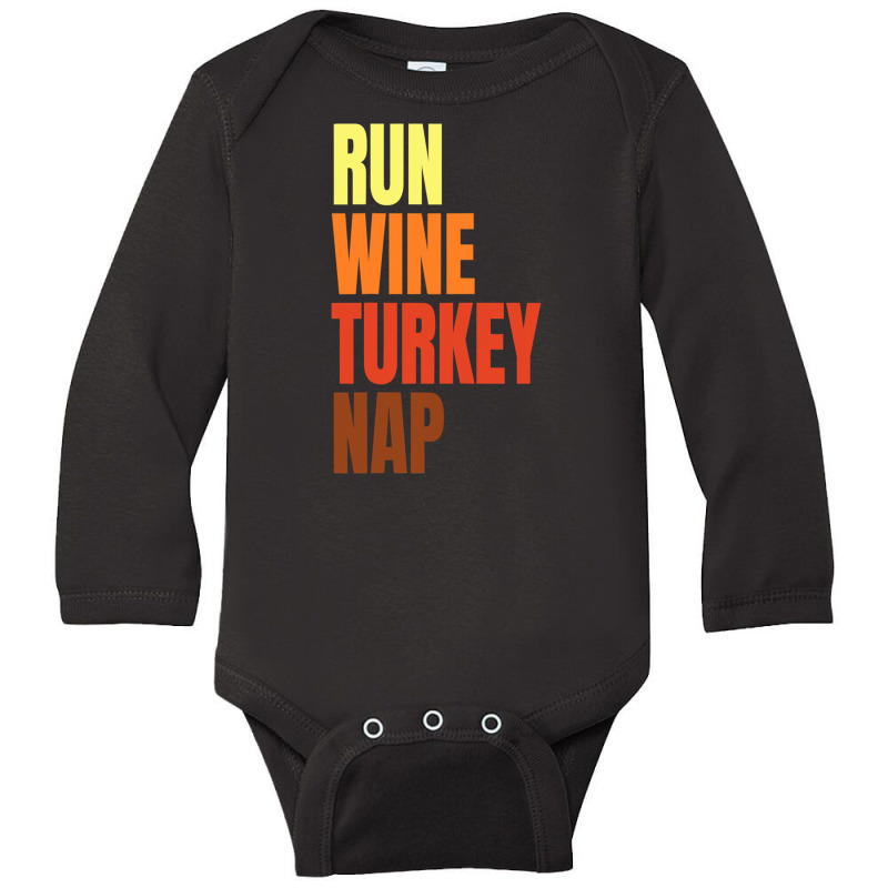 Funny Thnaksgiving Trot Running Run Long Sleeve Baby Bodysuit by EpulArt | Artistshot