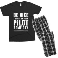 Funny Airline Pilot Flight School Men's T-shirt Pajama Set | Artistshot