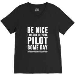 funny airline pilot flight school V-Neck Tee | Artistshot