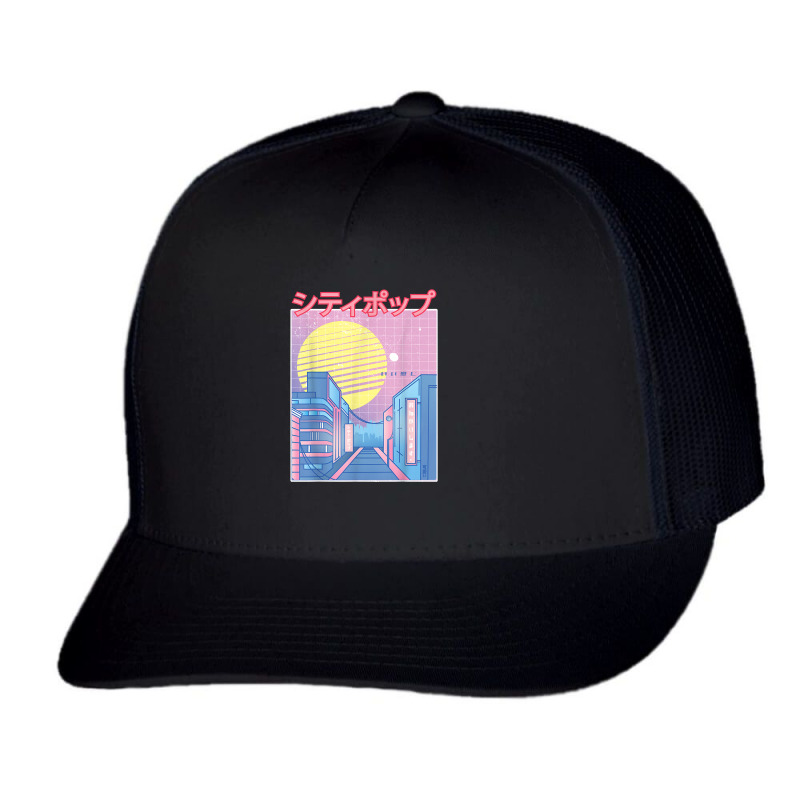 Japan City Pop Kawaii 80s Japanese Anime Music Aesthetic T Shirt Trucker Cap | Artistshot