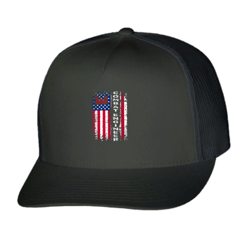 Combat Engineer Distressed American Flag   U.s. Military Trucker Cap by saterseim | Artistshot