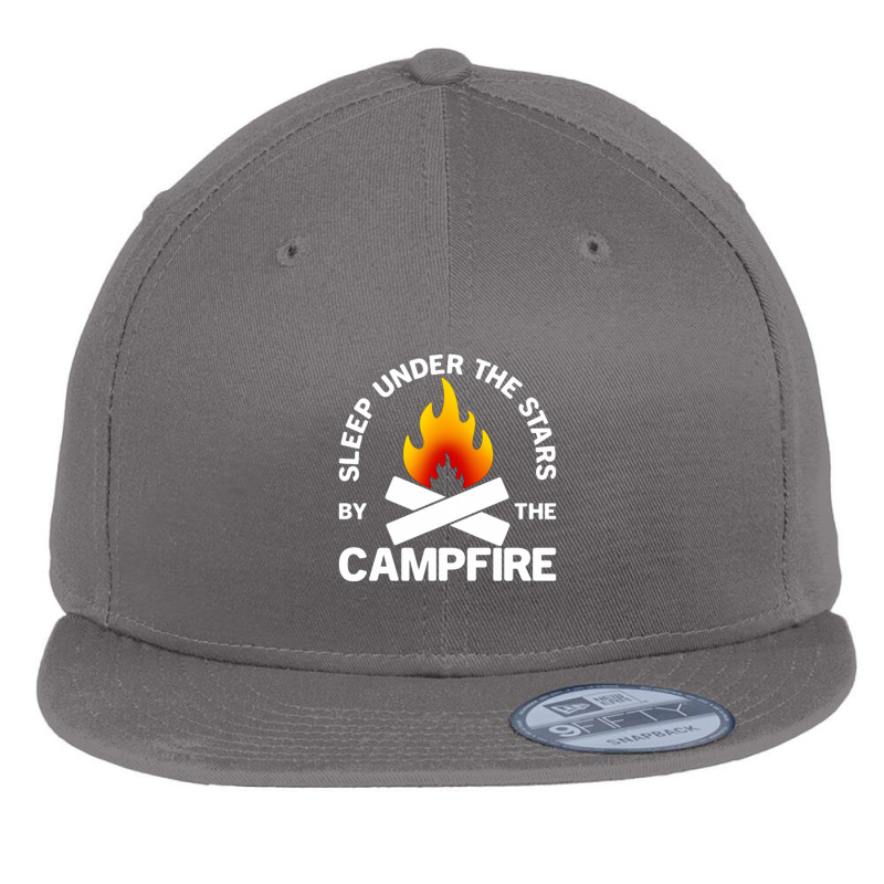 Under The Stars By The Campfire Flat Bill Snapback Cap by saterseim | Artistshot