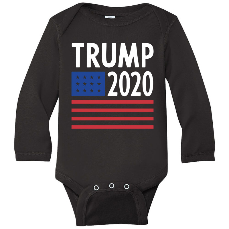 Donald Trump President - Usa Flag Gift Political Long Sleeve Baby Bodysuit by Diogo Calheiros | Artistshot