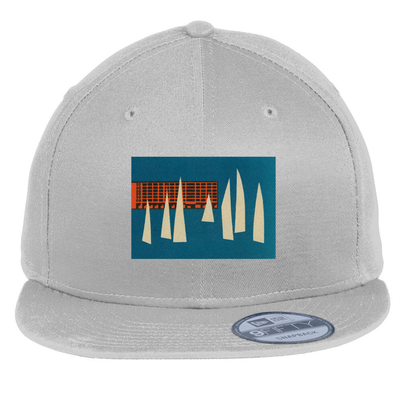 Vintage Sail Boats Illustration Flat Bill Snapback Cap by oragumun | Artistshot