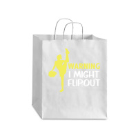 Funny Cheerleader Warning I Might Flip Out Dancing Squad Debie Paper Bag - 10 X 5 X 13 | Artistshot