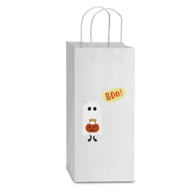 Halloween T  Shirt Boo T  Shirt Double Wine Paper Bag - 6 1/2 X 3 1/2 X 12 3/8 | Artistshot