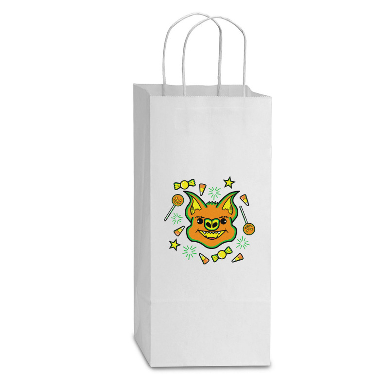 Halloween T  Shirt Halloween Bat Loves Candy T  Shirt Double Wine Paper Bag - 6 1/2 X 3 1/2 X 12 3/8 | Artistshot