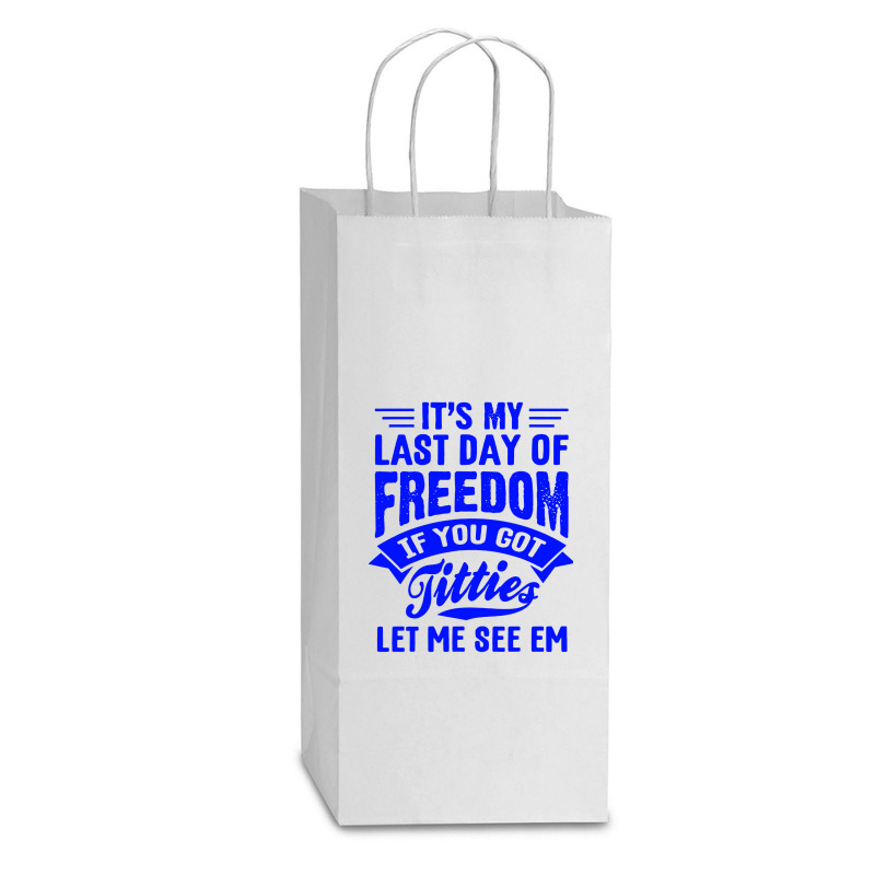 Got Titties Bachelor Party Double Wine Paper Bag - 6 1/2 X 3 1/2 X 12 3/8 | Artistshot