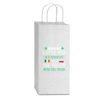 Polish Irish On St Patrick's Day Double Wine Paper Bag - 6 1/2 X 3 1/2 X 12 3/8 | Artistshot