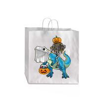 Halloween T  Shirt Halloween T Rex Skeleton Pumpkin T  Shirt Jumbo Paper Bag - 18 X 7 X 18 3/4 | Artistshot