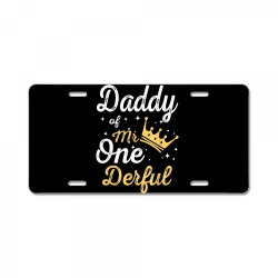 daddy of mr onederful 1st birthday one derful matching t shirt License Plate | Artistshot