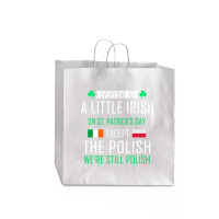 Polish Irish On St Patrick's Day Jumbo Paper Bag - 18 X 7 X 18 3/4 | Artistshot