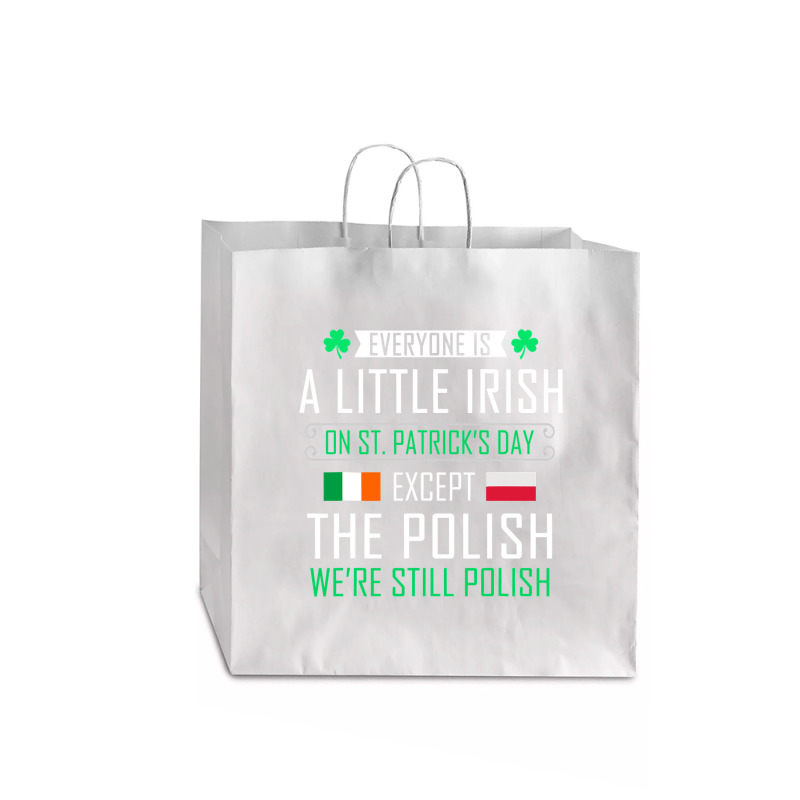 Polish Irish On St Patrick's Day Jumbo Paper Bag - 18 X 7 X 18 3/4 | Artistshot