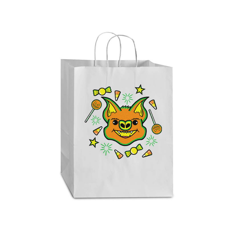 Halloween T  Shirt Halloween Bat Loves Candy T  Shirt Mart Paper Bag -13 X 7 X 17 | Artistshot