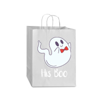 Halloween T  Shirt His Boo Halloween Ghost T  Shirt Mart Paper Bag -13 X 7 X 17 | Artistshot