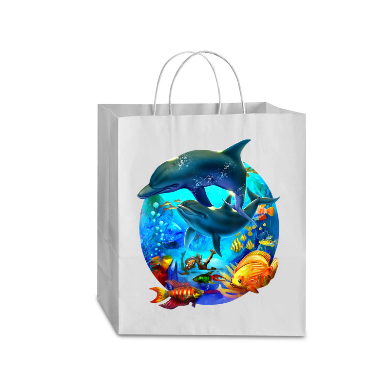 Dolphin Sea Life Save The Ocean Marine Biology Aquarium T Shirt Traveler Paper Bag -13 X 6 X 15 3/4 | Artistshot