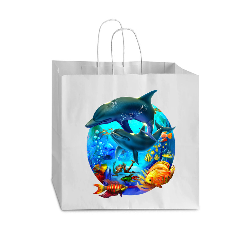 Dolphin Sea Life Save The Ocean Marine Biology Aquarium T Shirt Vogue Paper Bag - 16 X 6 X 12 | Artistshot