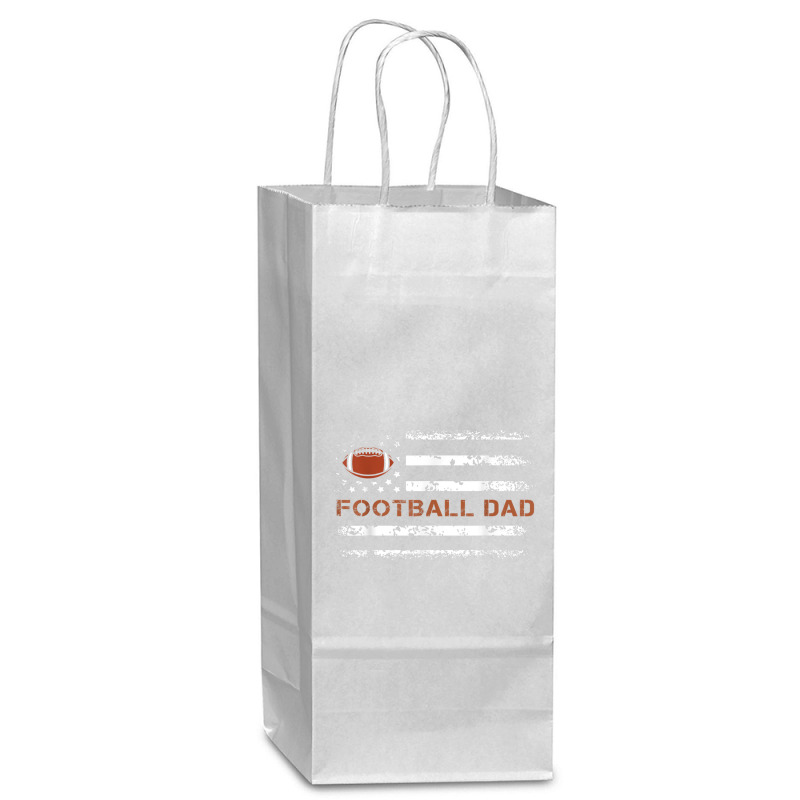 Mens Football Papa Best Dad Ever Fatherhood Daddy Fathers Day Wine Paper Bag - 5 1/2 X 3 1/4 X 13 | Artistshot