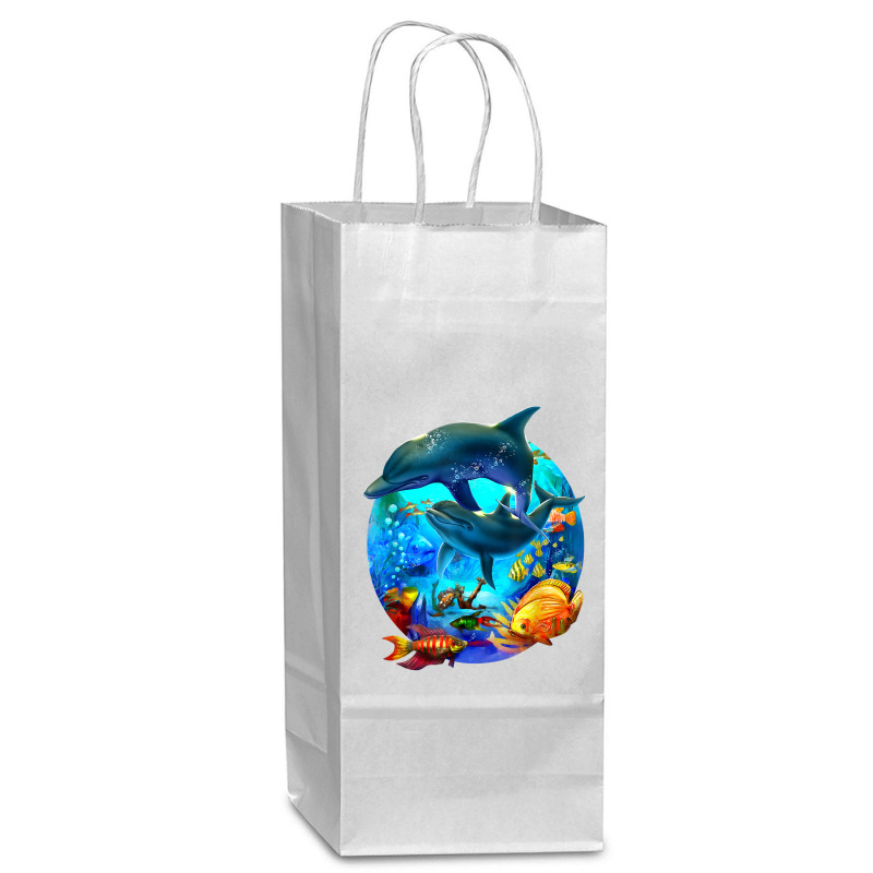 Dolphin Sea Life Save The Ocean Marine Biology Aquarium T Shirt Wine Paper Bag - 5 1/2 X 3 1/4 X 13 | Artistshot