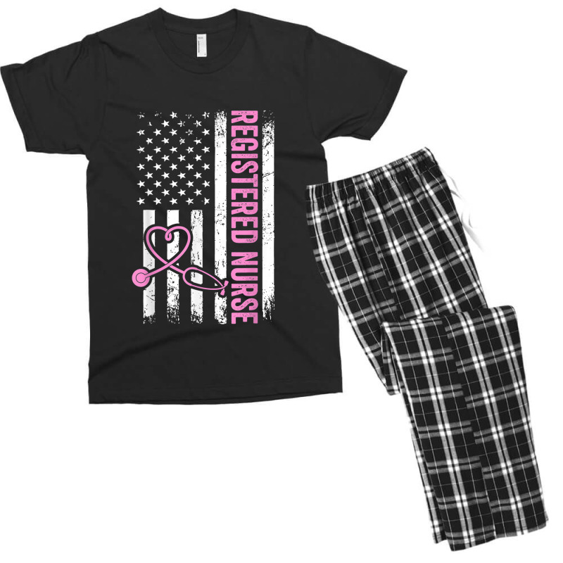 America Flag  Nursing  Patriotic Nurse  Registered Nurse Men's T-shirt Pajama Set | Artistshot