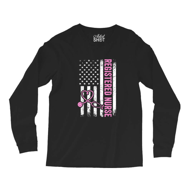 America Flag  Nursing  Patriotic Nurse  Registered Nurse Long Sleeve Shirts | Artistshot