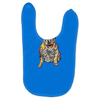 A Happy Bulldog Sitting Facin Baby Bibs | Artistshot