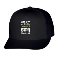 Eat Sleep Anime Repeat Tee Funny Trucker Cap | Artistshot