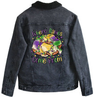 Where Babies Come From Unisex Sherpa-lined Denim Jacket | Artistshot