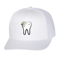 Flower Tooth Dentist Dental Hygienist Oral Hygiene Assistant Trucker Cap | Artistshot