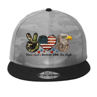 Peace Love American White Sea Eagle Camo Snapback | Artistshot