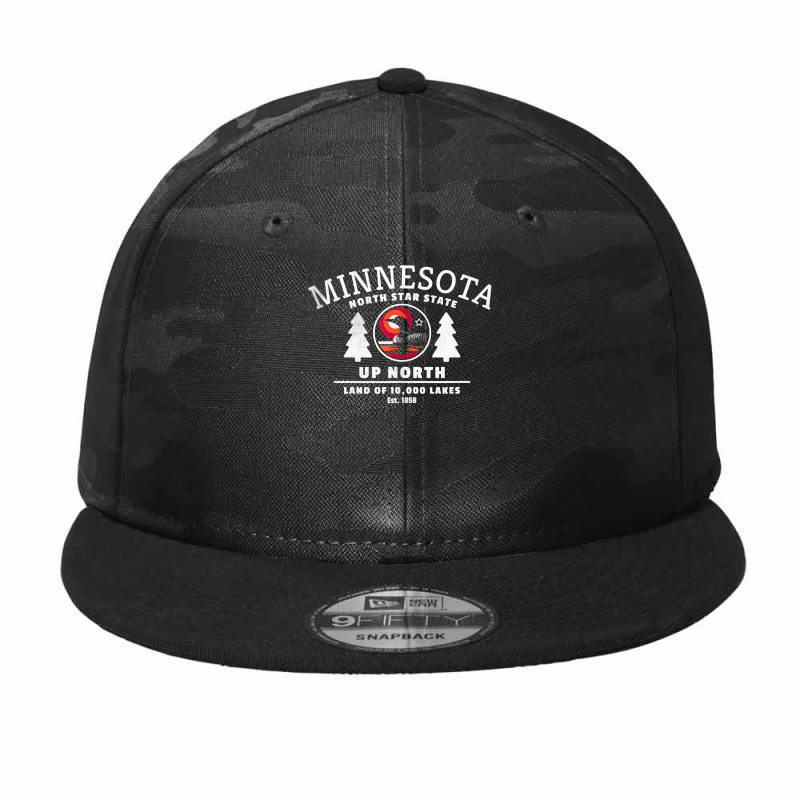 Minnesota   North Star State   Up North With Loon Tank Top Camo Snapback | Artistshot