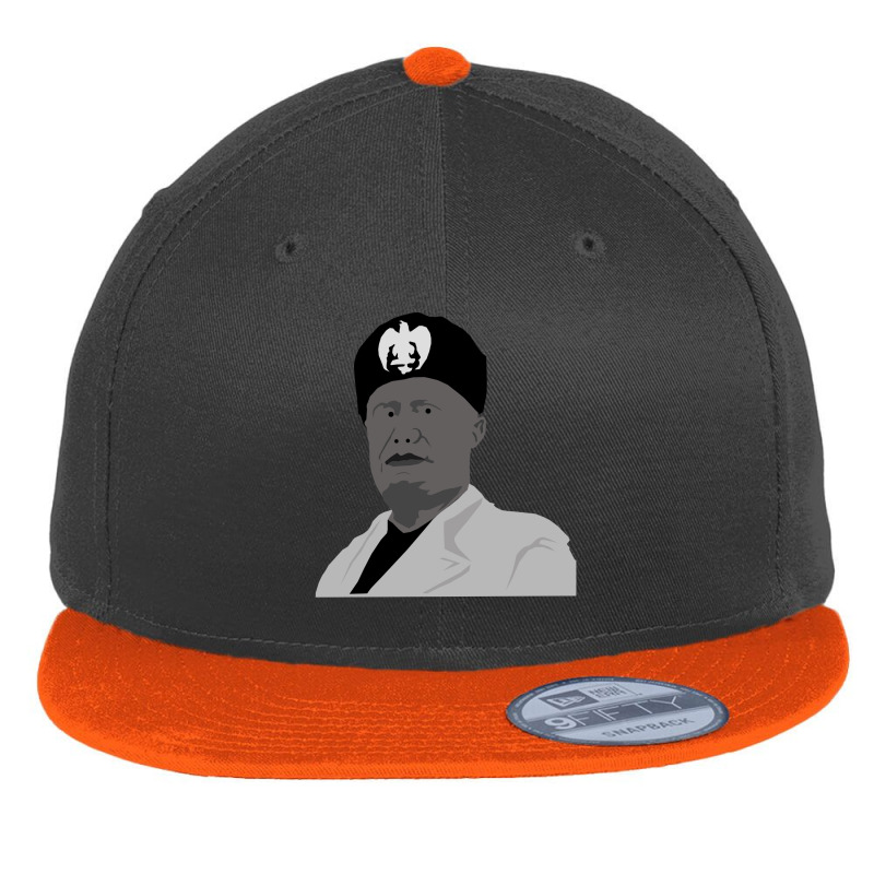 Mussolini Italian Leader Flat Bill Snapback Cap by wolfgang | Artistshot