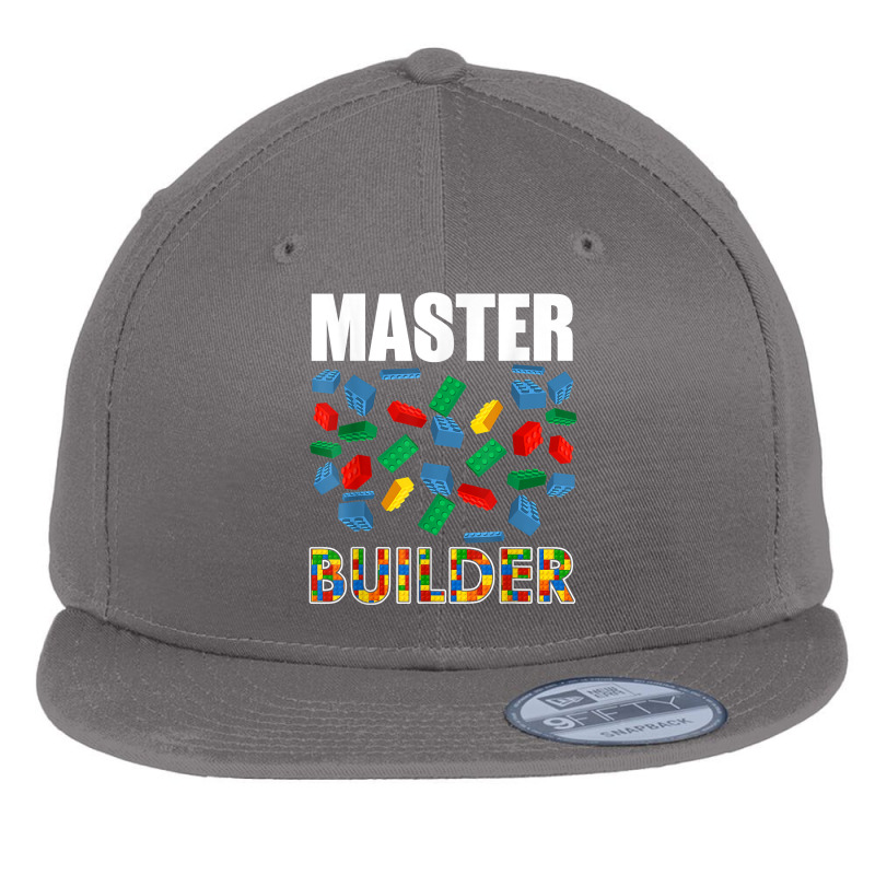 Boys Master Builder Funny Brick Building Blocks Toddler Men T Shirt Flat Bill Snapback Cap by tandonwelters | Artistshot