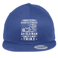 Never Underestimate An Old Man On A Trike Motorcycle T Shirt Flat Bill Snapback Cap | Artistshot