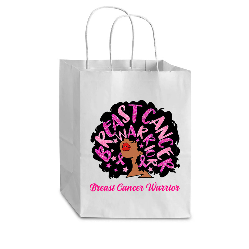 Breast Cancer Warrior Queen Black Woman Pink Ribbon October Cub Paper Bag - 8 X 4 1/2 X 10 1/4 | Artistshot